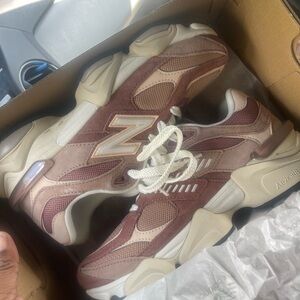 New Balance Burgundy and Beige Sneakers